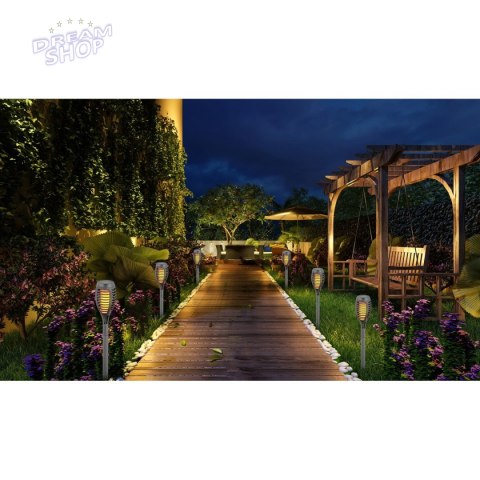 Pochodnia lampa solarna tańczące płomyki 12 led SMD szara- kpl 5szt Pochodnia lampa solarna tańczące płomyki 12 led SMD szara- kpl 5szt