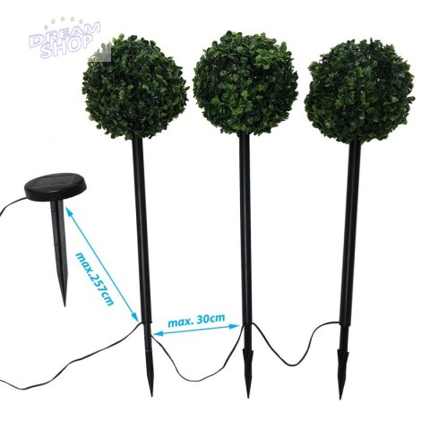 Zestaw lamp solarnych 3 kul bukszpanowych 27led Zestaw lamp solarnych 3 kul bukszpanowych 27led