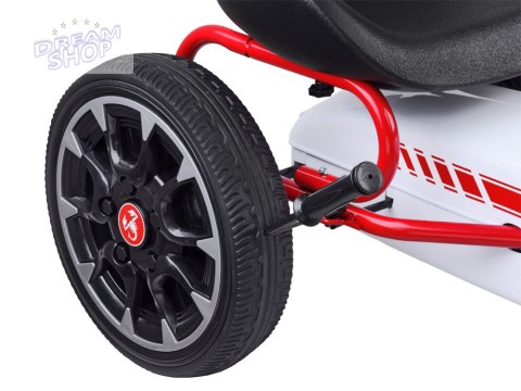 Licencjonowany GOKART ABARTH na pedały dla dzieci 30kg Miękkie koła PA0167 Licencjonowany GOKART ABARTH na pedały dla dzieci 30kg Miękkie koła PA0167