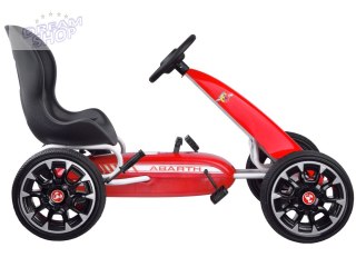 Licencjonowany GOKART ABARTH na pedały dla dzieci 30kg Miękkie koła PA0167