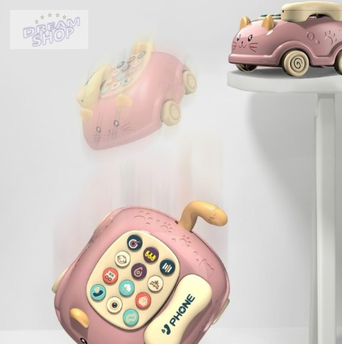 Telefon kotek jeździk dźwięk światło gryzak 9058R