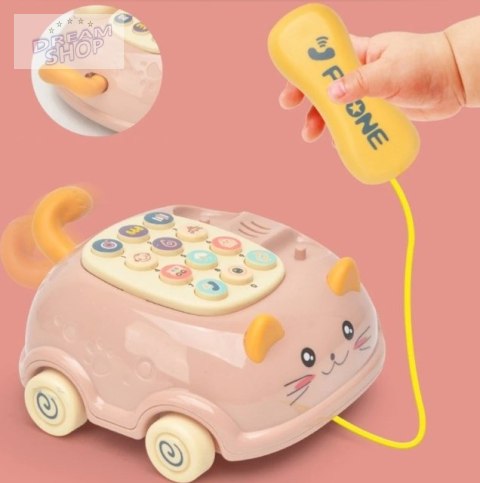Telefon kotek jeździk dźwięk światło gryzak 9058R