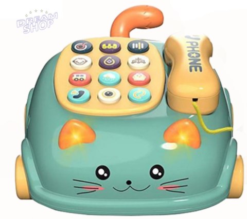 Telefon kotek jeździk dźwięk światło gryzak 9058Z Telefon kotek jeździk dźwięk światło gryzak 9058Z