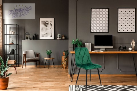 Krzesło aksamitne MADISON ciemnozielone velvet Krzesło aksamitne MADISON ciemnozielone velvet