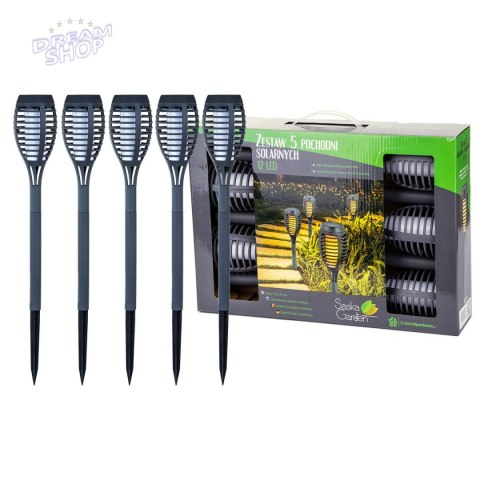 Pochodnia lampa solarna tańczące płomyki 12 led SMD szara- kpl 5szt Pochodnia lampa solarna tańczące płomyki 12 led SMD szara- kpl 5szt
