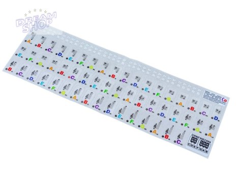 Naklejki Na Klawisze, Nuty Na Keyboard, Pianino, Do Nauki Gry KOLOR Naklejki Na Klawisze, Nuty Na Keyboard, Pianino, Do Nauki Gry KOLOR