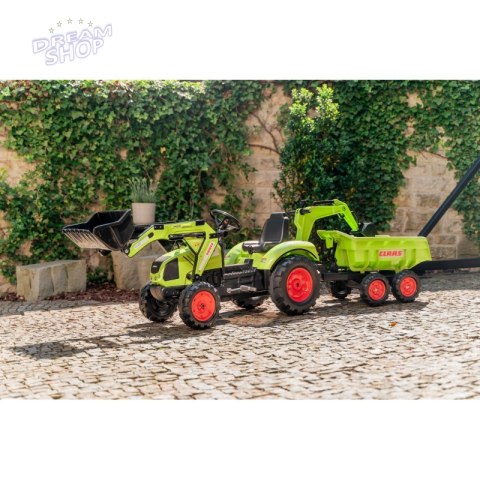 FALK Traktor CLAAS ARION z Przyczepą Maxi i Łyżką FALK Traktor CLAAS ARION z Przyczepą Maxi i Łyżką
