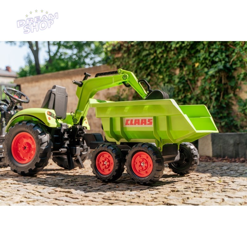 FALK Traktor CLAAS ARION z Przyczepą Maxi i Łyżką FALK Traktor CLAAS ARION z Przyczepą Maxi i Łyżką