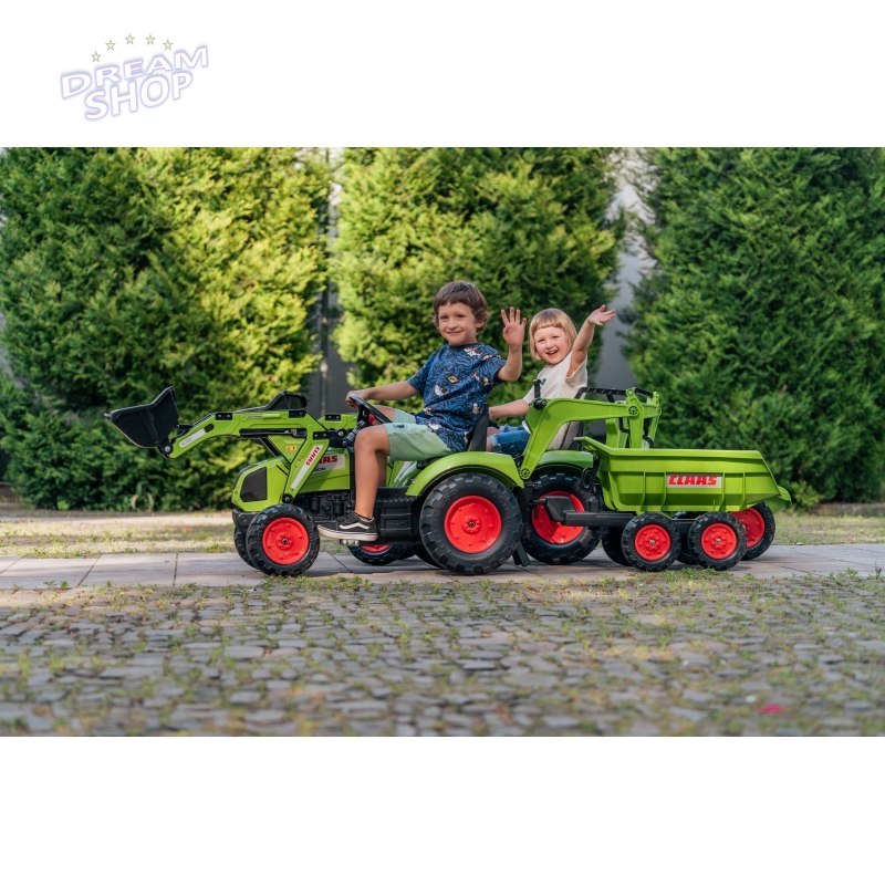 FALK Traktor CLAAS ARION z Przyczepą Maxi i Łyżką FALK Traktor CLAAS ARION z Przyczepą Maxi i Łyżką