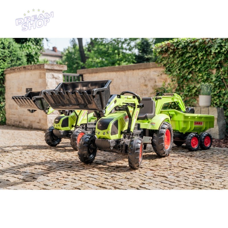 FALK Traktor CLAAS ARION z Przyczepą Maxi i Łyżką FALK Traktor CLAAS ARION z Przyczepą Maxi i Łyżką