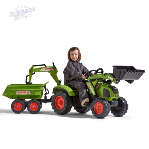 FALK Traktor CLAAS na Pedały z Przyczepą, Łyżką i Spychaczem od 3 Lat FALK Traktor CLAAS na Pedały z Przyczepą, Łyżką i Spychaczem od 3 Lat