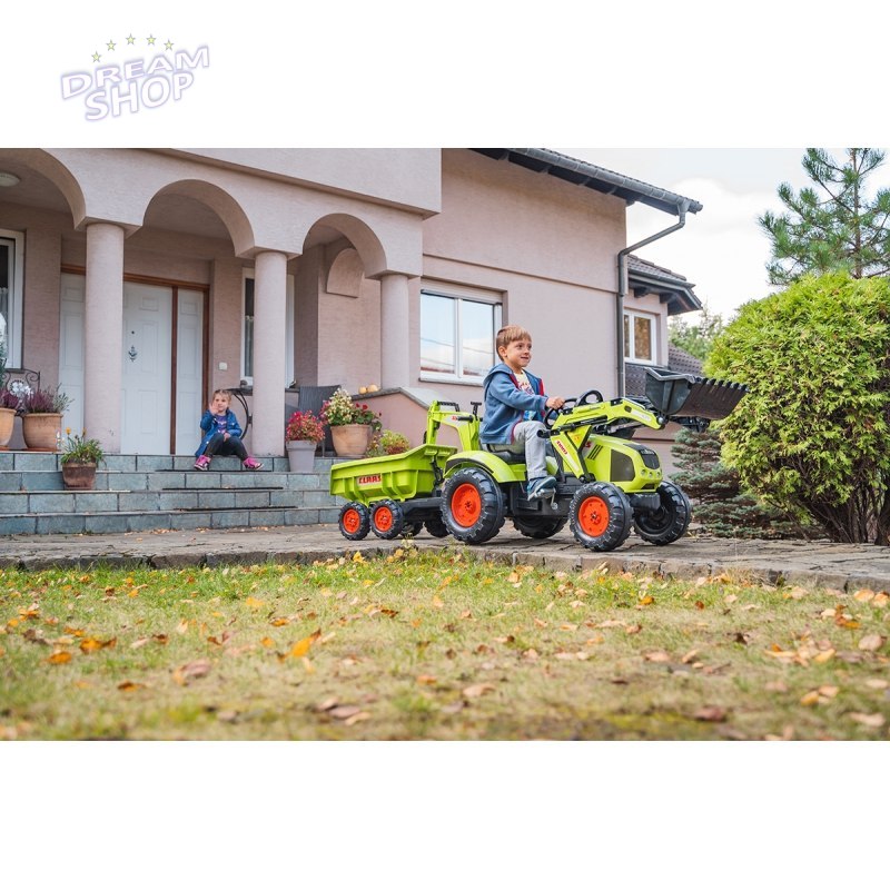 FALK Traktor CLAAS na Pedały z Przyczepą, Łyżką i Spychaczem od 3 Lat FALK Traktor CLAAS na Pedały z Przyczepą, Łyżką i Spychaczem od 3 Lat