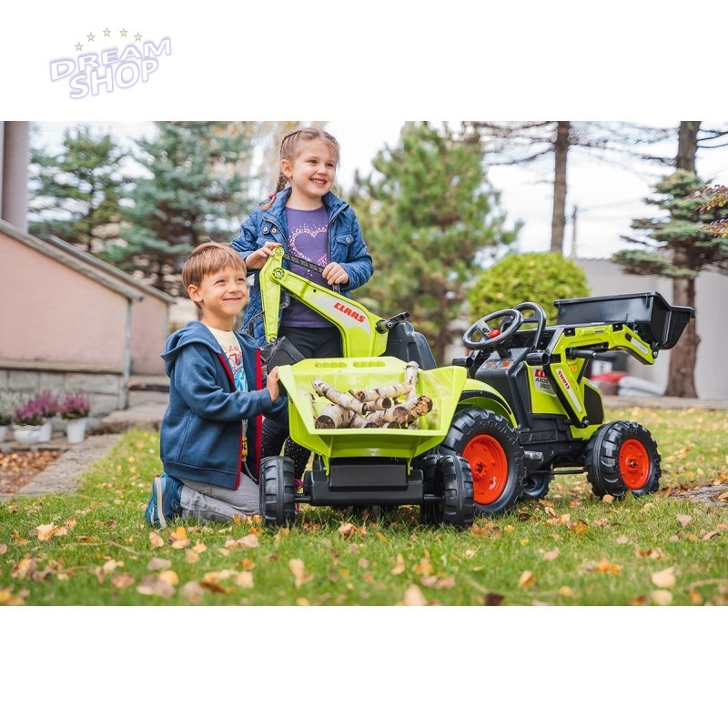 FALK Traktor CLAAS na Pedały z Przyczepą, Łyżką i Spychaczem od 3 Lat FALK Traktor CLAAS na Pedały z Przyczepą, Łyżką i Spychaczem od 3 Lat