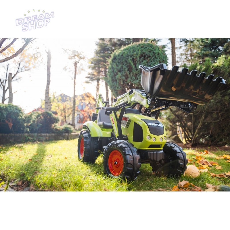 FALK Traktor CLAAS na Pedały z Przyczepą, Łyżką i Spychaczem od 3 Lat FALK Traktor CLAAS na Pedały z Przyczepą, Łyżką i Spychaczem od 3 Lat