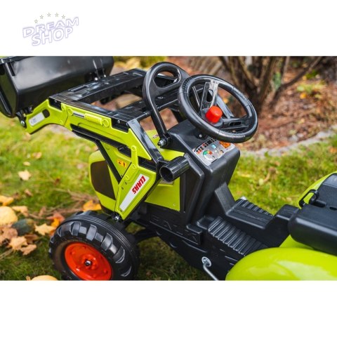 FALK Traktor CLAAS na Pedały z Przyczepą, Łyżką i Spychaczem od 3 Lat FALK Traktor CLAAS na Pedały z Przyczepą, Łyżką i Spychaczem od 3 Lat