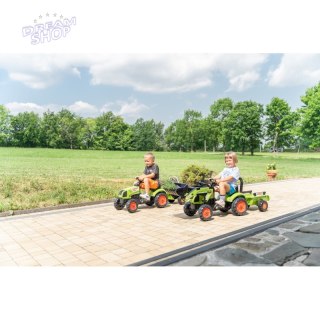 FALK Traktor Claas Zielony na Pedały z Przyczepą + Klakson od 2 Lat.