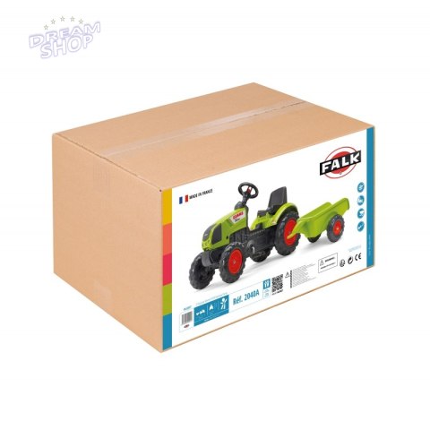 FALK Traktor Claas Zielony na Pedały z Przyczepą + Klakson od 2 Lat. FALK Traktor Claas Zielony na Pedały z Przyczepą + Klakson od 2 Lat.