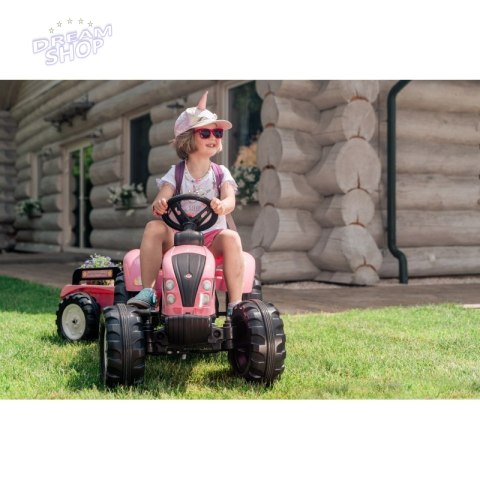 FALK Traktor Pink Country Star na Pedały z Przyczepką od 3 lat FALK Traktor Pink Country Star na Pedały z Przyczepką od 3 lat