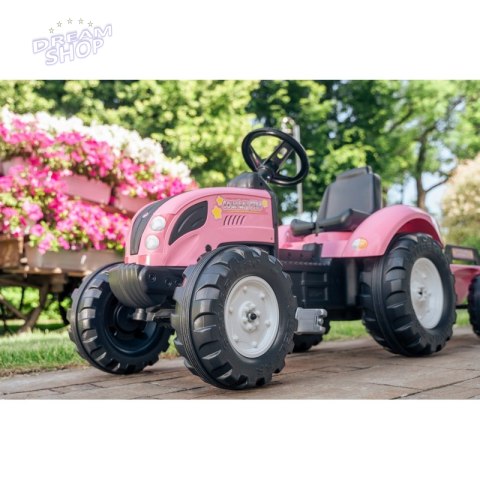 FALK Traktor Pink Country Star na Pedały z Przyczepką od 3 lat FALK Traktor Pink Country Star na Pedały z Przyczepką od 3 lat