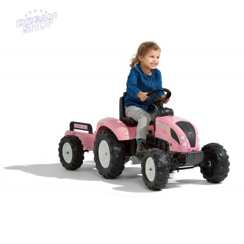 FALK Traktor Pink Country Star na Pedały z Przyczepką od 3 lat FALK Traktor Pink Country Star na Pedały z Przyczepką od 3 lat