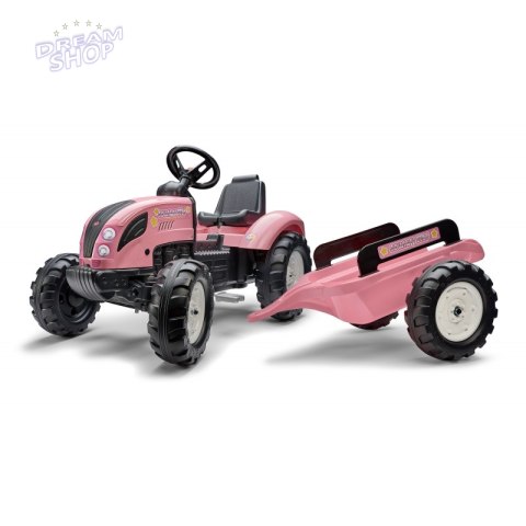 FALK Traktor Pink Country Star na Pedały z Przyczepką od 3 lat FALK Traktor Pink Country Star na Pedały z Przyczepką od 3 lat