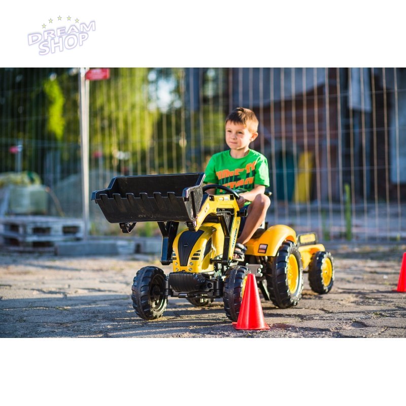 FALK Traktor na Pedały Koparka KOMATSU Łyżka + Przyczepa od 2 lat FALK Traktor na Pedały Koparka KOMATSU Łyżka + Przyczepa od 2 lat