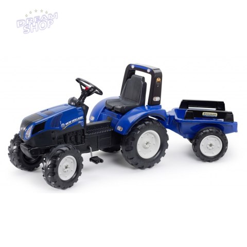 FALK Traktor na Pedały New Holland Duży z Przyczepką od 3 lat FALK Traktor na Pedały New Holland Duży z Przyczepką od 3 lat