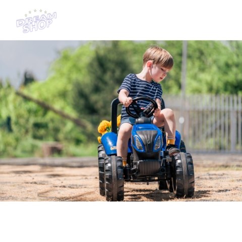 FALK Traktor na Pedały New Holland Duży z Przyczepką od 3 lat FALK Traktor na Pedały New Holland Duży z Przyczepką od 3 lat