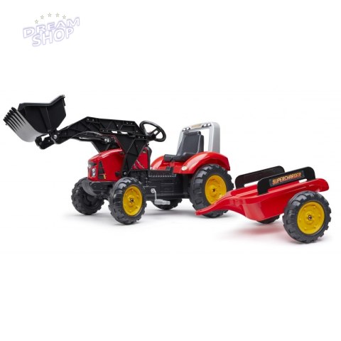 FALK Traktor na Pedały z Przyczepą Red Supercharger FALK Traktor na Pedały z Przyczepą Red Supercharger