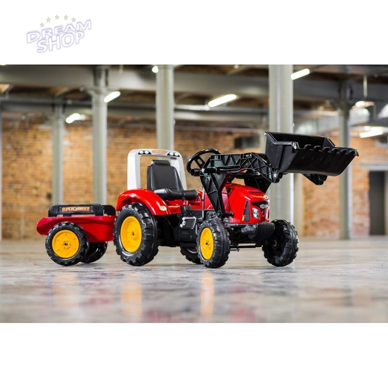 FALK Traktor na Pedały z Przyczepą Red Supercharger