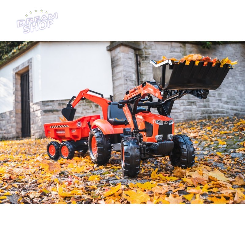 FALK Traktor z Przyczepą Maxi i Łyżką KUBOTA FALK Traktor z Przyczepą Maxi i Łyżką KUBOTA