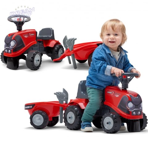 FALK Traktorek Baby Case IH Ride-On Czerwony z Przyczepką + akc. od 12 miesięcy FALK Traktorek Baby Case IH Ride-On Czerwony z Przyczepką + akc. od 12 miesięcy