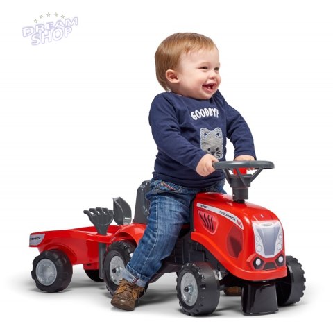 FALK Traktorek Baby Mac Cormick Czerwony z Przyczepką + akc. od 12 miesięcy FALK Traktorek Baby Mac Cormick Czerwony z Przyczepką + akc. od 12 miesięcy