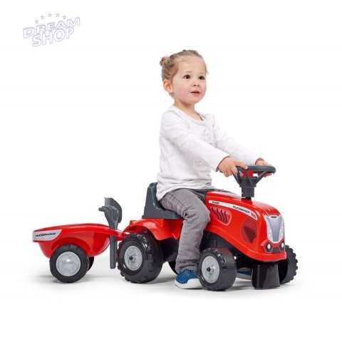 FALK Traktorek Baby Mac Cormick Czerwony z Przyczepką + akc. od 12 miesięcy FALK Traktorek Baby Mac Cormick Czerwony z Przyczepką + akc. od 12 miesięcy