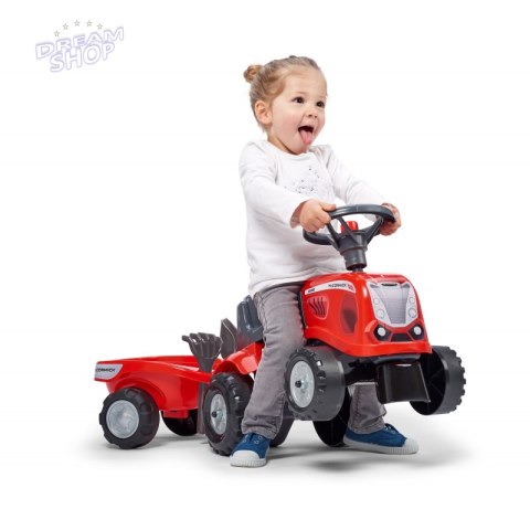 FALK Traktorek Baby Mac Cormick Czerwony z Przyczepką + akc. od 12 miesięcy FALK Traktorek Baby Mac Cormick Czerwony z Przyczepką + akc. od 12 miesięcy