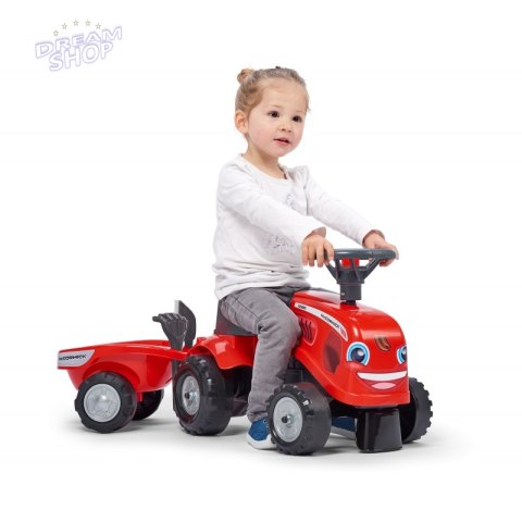 FALK Traktorek Baby Mac Cormick Czerwony z Przyczepką + akc. od 12 miesięcy FALK Traktorek Baby Mac Cormick Czerwony z Przyczepką + akc. od 12 miesięcy