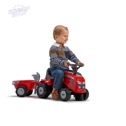 FALK Traktorek Baby Massey Ferguson Czerwony z Przyczepką + akc. Od 12 Miesięcy FALK Traktorek Baby Massey Ferguson Czerwony z Przyczepką + akc. Od 12 Miesięcy