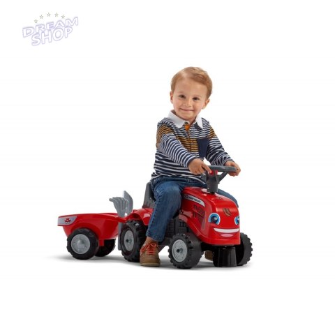 FALK Traktorek Baby Massey Ferguson Czerwony z Przyczepką + akc. Od 12 Miesięcy FALK Traktorek Baby Massey Ferguson Czerwony z Przyczepką + akc. Od 12 Miesięcy