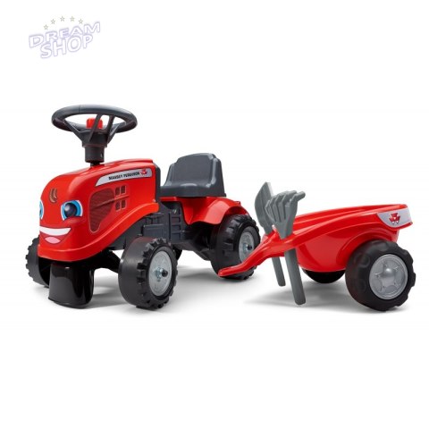 FALK Traktorek Baby Massey Ferguson Czerwony z Przyczepką + akc. Od 12 Miesięcy FALK Traktorek Baby Massey Ferguson Czerwony z Przyczepką + akc. Od 12 Miesięcy