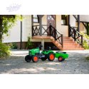 FALK Traktorek Supercharger Zielony Otwierana Maska z Przyczepką od 2 Lat