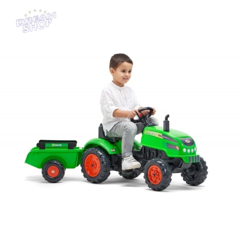 FALK Traktorek X Tractor Zielony z Przyczepką Klakson od 2 Lat FALK Traktorek X Tractor Zielony z Przyczepką Klakson od 2 Lat