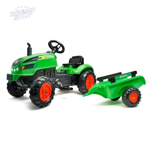 FALK Traktorek X Tractor Zielony z Przyczepką Klakson od 2 Lat FALK Traktorek X Tractor Zielony z Przyczepką Klakson od 2 Lat