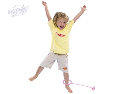 Hula hop na nogę skakanka piłka świecąca LED różowa