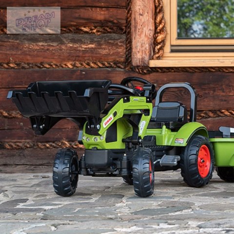 Falk Traktor Claas z Przyczepą i Łyżką na pedały