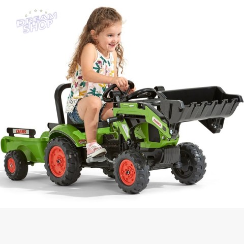 Falk Traktor Claas z Przyczepą i Łyżką na pedały