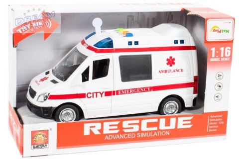 Karetka ambulans z dźwiękiem napędem 1:16