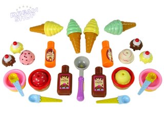 Zestaw Słodkości Lody Babeczki Sosy Łyżeczki