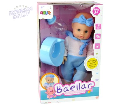Lalka Piżama 30 cm Niebieska Butelka Nocnik Pije Lalka Piżama 30 cm Niebieska Butelka Nocnik Pije