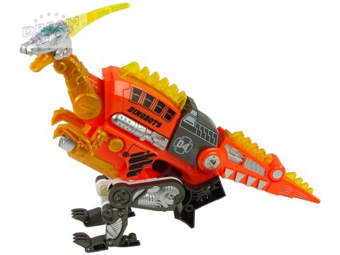 Dinobots 2w1 Dinozaur Pistolet na Strzałki Pomarańczowy Velociraptor Tarcza Dinobots 2w1 Dinozaur Pistolet na Strzałki Pomarańczowy Velociraptor Tarcza