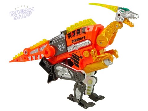 Dinobots 2w1 Dinozaur Pistolet na Strzałki Pomarańczowy Velociraptor Tarcza Dinobots 2w1 Dinozaur Pistolet na Strzałki Pomarańczowy Velociraptor Tarcza